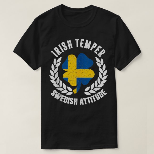 Camiseta Bandera de Actitud Sueca Irlandesa Temper St Patro (Diseño del anverso)