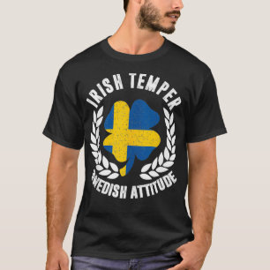 Camiseta Bandera de Actitud Sueca Irlandesa Temper St Patro
