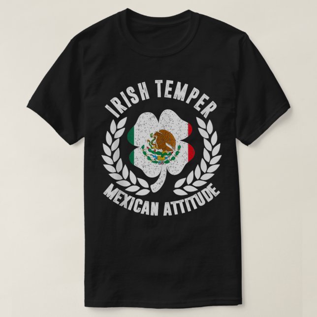 Camiseta Bandera de Actitud Temper Mexicana Irlandesa St Pa (Diseño del anverso)