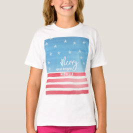 Camiseta Bandera de acuarela moderna patriótica