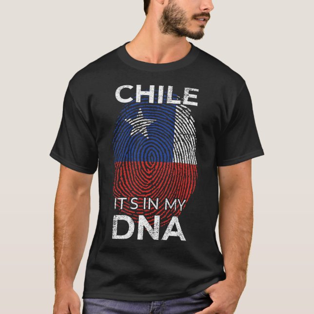 Camiseta Bandera de ADN de Chile Patrimonio chileno Raíces  (Anverso)