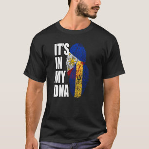 Camiseta Bandera de ADN de la herencia mixta barbadense y f