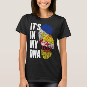 Camiseta Bandera de ADN de la herencia mixta bruneana y fil