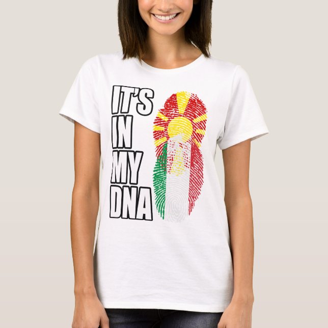 Camiseta Bandera De ADN De La Mezcla De Patrimonio Macedoni (Anverso)
