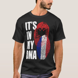 Camiseta Bandera De ADN De Mezcla Albanesa Y Francesa