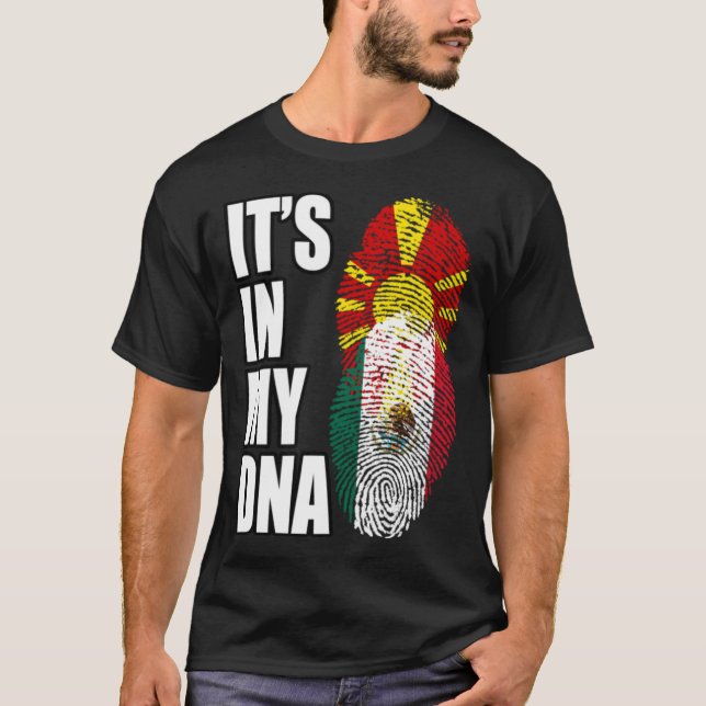 Camiseta Bandera De ADN Del Patrimonio De Mezcla Macedonio  (Anverso)