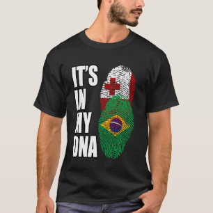 Camiseta Bandera De ADN Del Patrimonio De Tonga Y Brasil