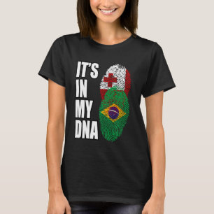 Camiseta Bandera De ADN Del Patrimonio De Tonga Y Brasil