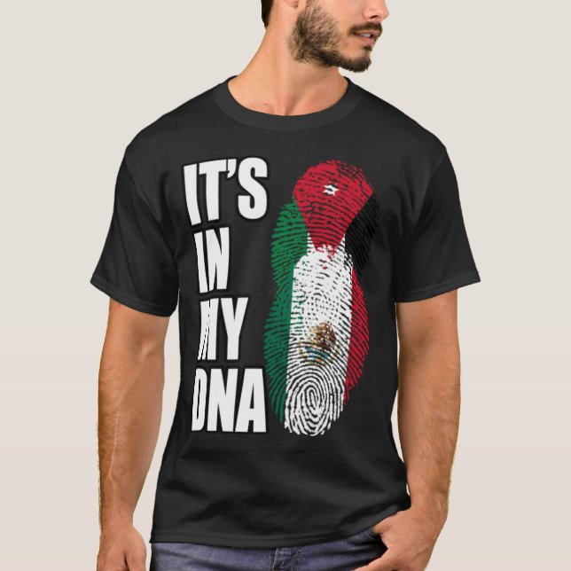 Camiseta Bandera De ADN Del Patrimonio Mezcla Jordano Y Mex (Anverso)