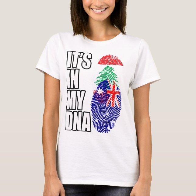 Camiseta Bandera De ADN Del Patrimonio Mezcla Libanés Y Aus (Anverso)