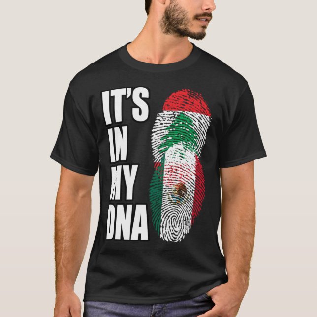 Camiseta Bandera De ADN Del Patrimonio Mezcla Libanés Y Mex (Anverso)