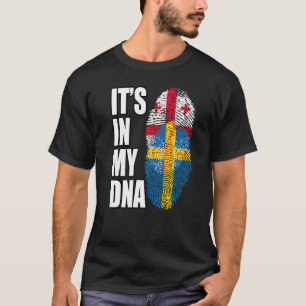 Camiseta Bandera De ADN Mezcla Georgiana Y Sueca
