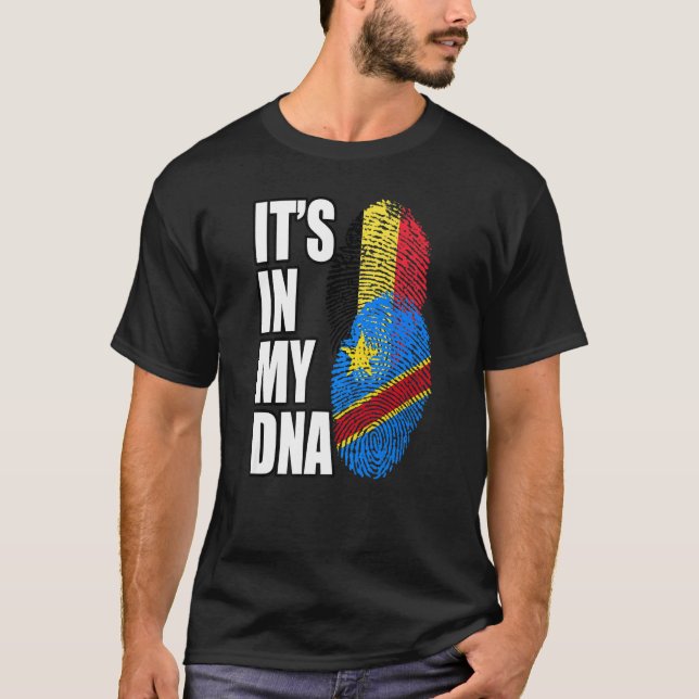 Camiseta Bandera de ADN mixta democrática congolesa y belga (Anverso)