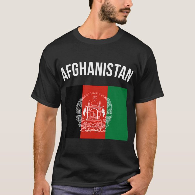 Camiseta Bandera de Afganistán Afganistán Afganistán (Anverso)