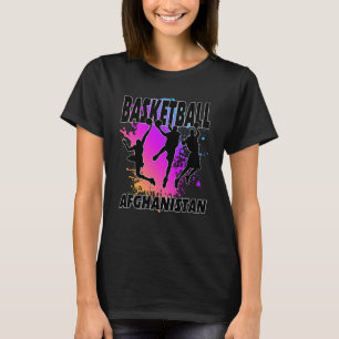 Camiseta Bandera de Afganistán Ama Jugando Baloncesto 1