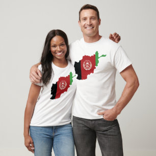 Camiseta Bandera de Afganistán en el mapa del país