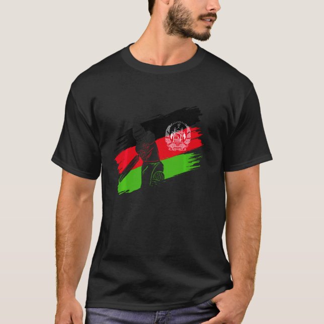 Camiseta Bandera de Afganistán Fans de Cricket Co (Anverso)