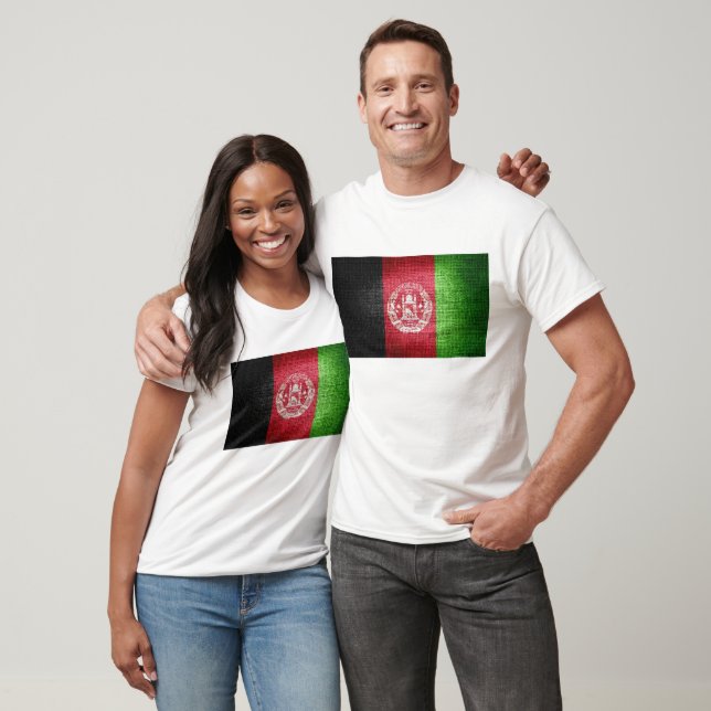 Camiseta Bandera de Afganistán Grunge (Unisexo)