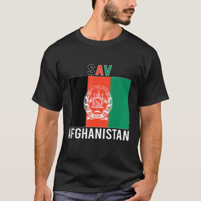 Camiseta Bandera de Afganistán libera a Afganistán Salven a (Anverso)