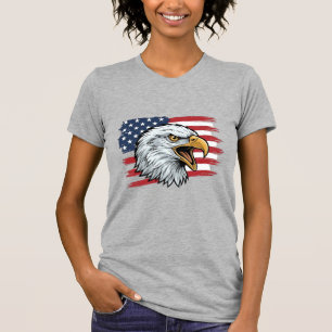 Camiseta Bandera de águila patriótica diseño vectorial vint