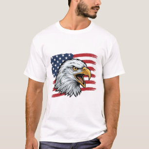 Camiseta Bandera de águila patriótica diseño vectorial vint