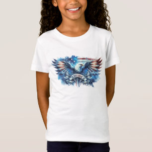 Camiseta Bandera de Águila y Estados Unidos.Patriótico.
