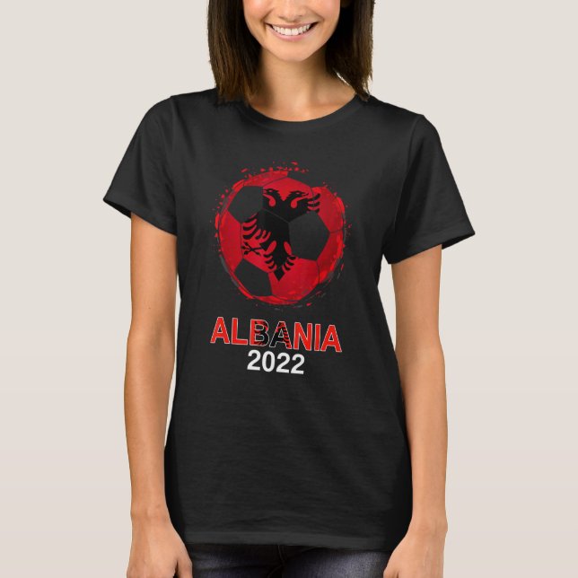 Camiseta Bandera de Albania 2022 Equipo de fútbol albanés A (Anverso)