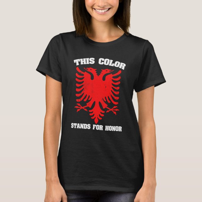 Camiseta Bandera De Albania Águila Doble Cabecera Para Patr (Anverso)