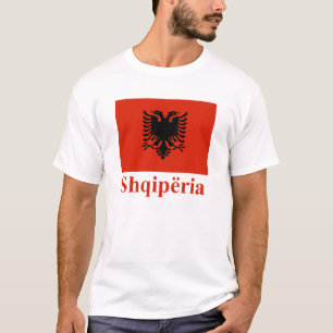 Camiseta Bandera de Albania con nombre en albanés