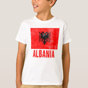 Camiseta Bandera de Albania "Grunge" look