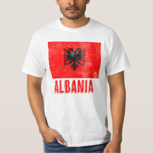 Camiseta Bandera de Albania "Grunge" look