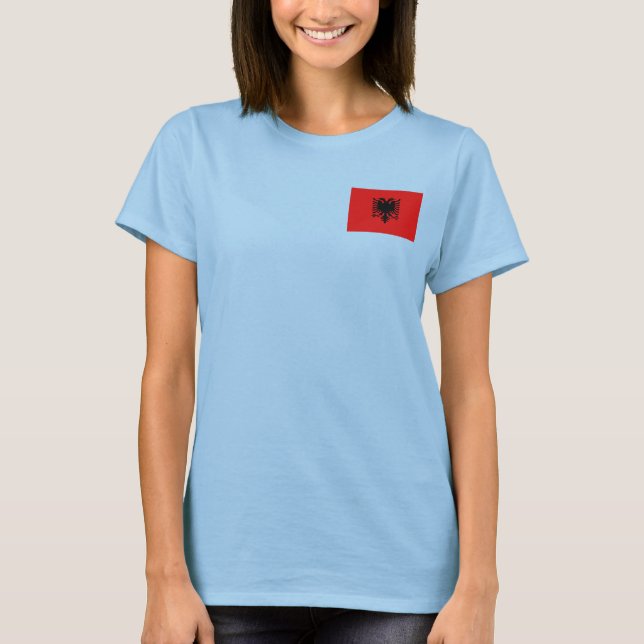 Camiseta Bandera de Albania y Map dk T-Shirt (Anverso)