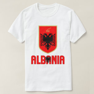 Camiseta Bandera de Albania y Patriótico Del Escudo De Arma