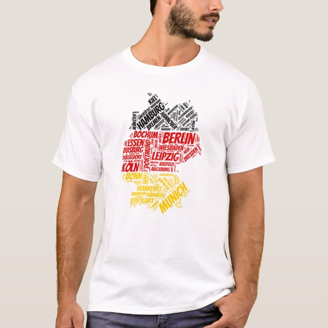 Camiseta Bandera de Alemania con nombres de ciudad Arte de  (Anverso)