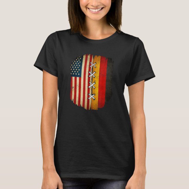 Camiseta Bandera de Alemania de media americana media alema (Anverso)