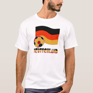 Camiseta Bandera de Alemania y balón de fútbol borde gris