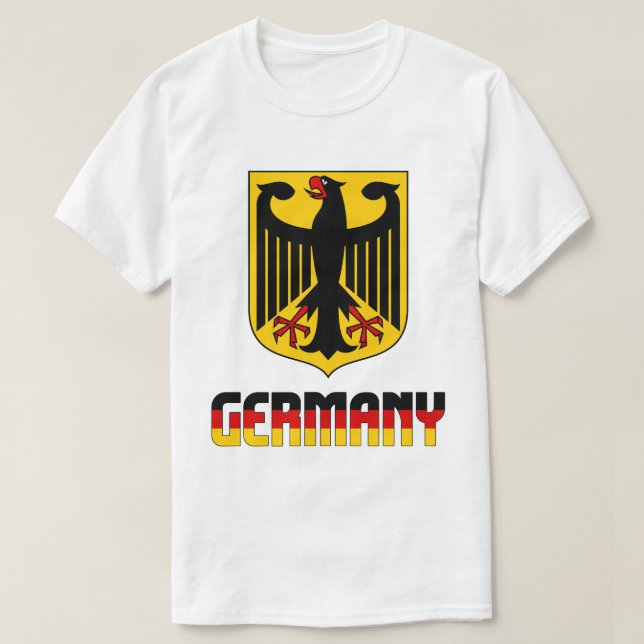 Camiseta Bandera de Alemania y Patriótico Del Escudo De Arm (Diseño del anverso)