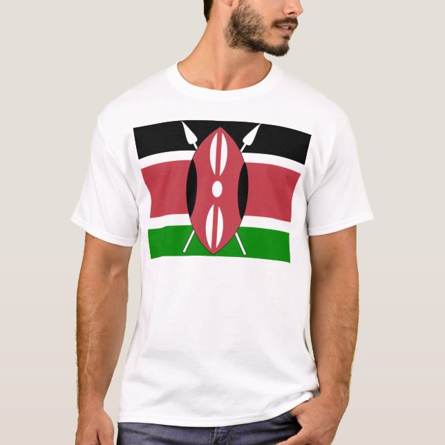 Camiseta Bandera de alta calidad de Kenia (Anverso)