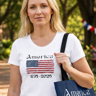Camiseta Bandera de América 1776 a 2026 EE. UU. 250 Anivers