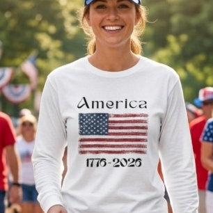 Camiseta Bandera de América 1776 a 2026 EE. UU. 250 Cumplea