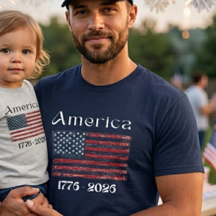 Camiseta Bandera de América 1776 a 2026 Estados Unidos 250 
