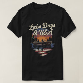 Camiseta Bandera de América EE. UU.: Barco de pesca días de