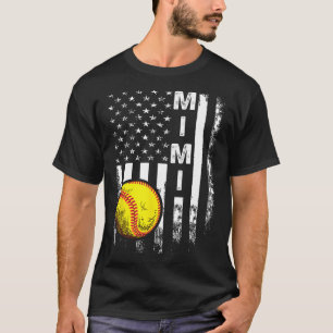 Camiseta Bandera de América Mimi Softbol Hombres Mujeres Vi