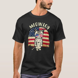 Camiseta Bandera de América Patriótica 4 de Julio Meowica G