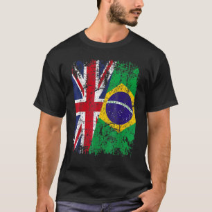 Camiseta Bandera de amistad BRASIL Mitad GRAN BRETAÑA Reino