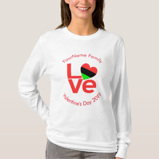 Camiseta Bandera de amor con letras rojas personalizable af