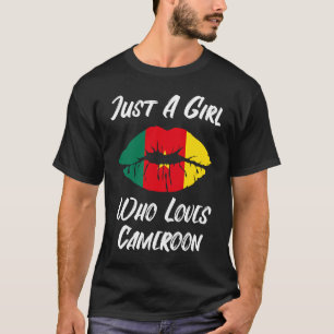 Camiseta Bandera de amor de boca de labios Camerún