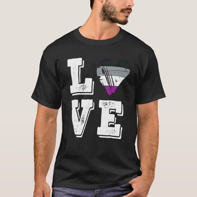 Camiseta Bandera de amor del orgullo asexual (Anverso)