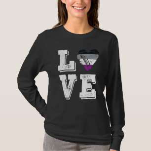 Camiseta Bandera de amor del orgullo asexual