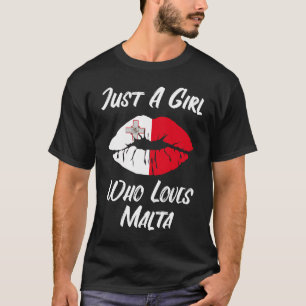 Camiseta Bandera de amor por boca de labios Malta